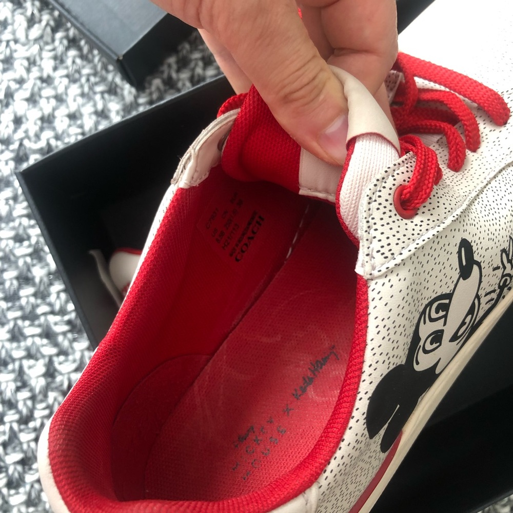 COACH Disney Mickey Mouse X Keith Haring Clip Low Top Sneaker. - Picture 7 of 7